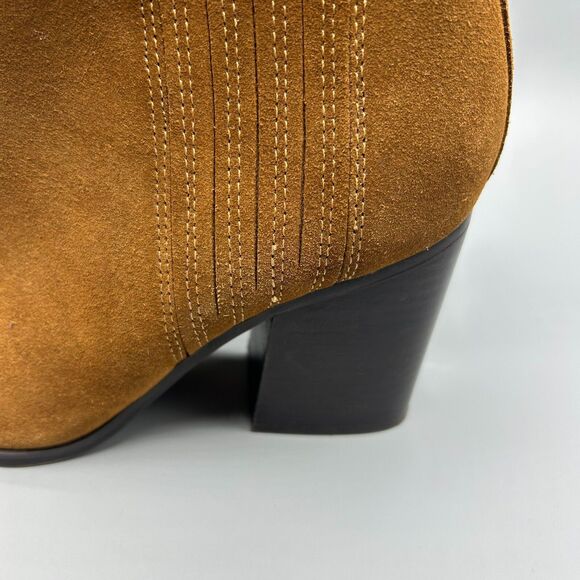 Marc Fisher Boot Maree Brown Suede Leather Ankle Heeled Bootie Western Size 7 M - Picture 4 of 10